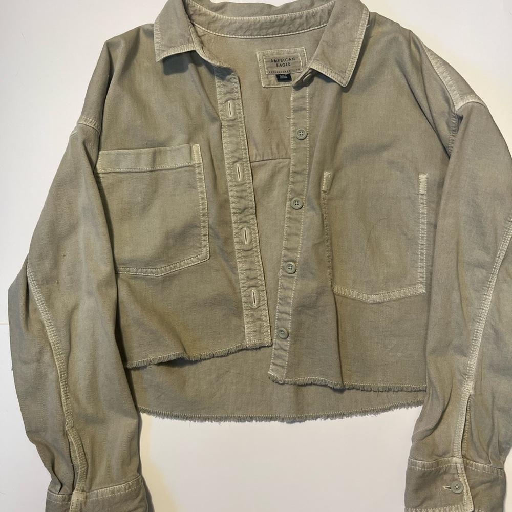 American Eagle Outfitters Khaki Utility Jacket - Picture 2 of 9